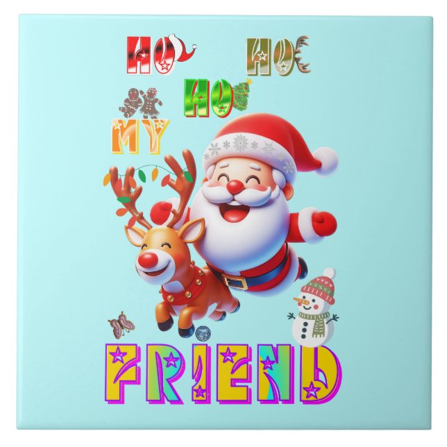 Azulejo Ho Ho Ho Mi Querido Amigo (Frente)