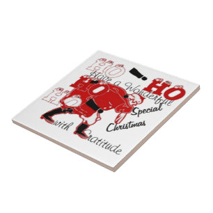 Azulejo HO HO HO tiene Navidades maravillosos con gratitud