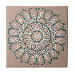 Azulejo Hobo Single Lace Beige Diseño Cerámica Tile