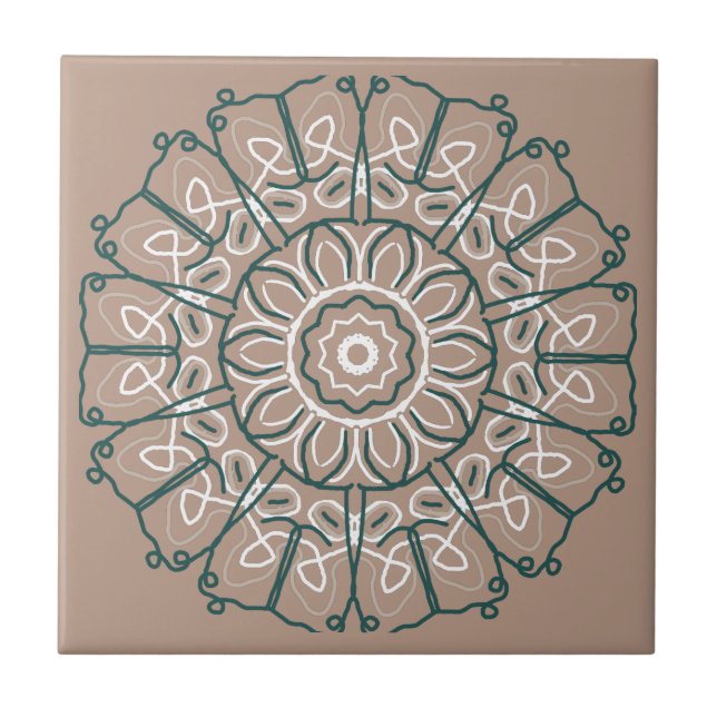 Azulejo Hobo Single Lace Beige Diseño Cerámica Tile (Frente)