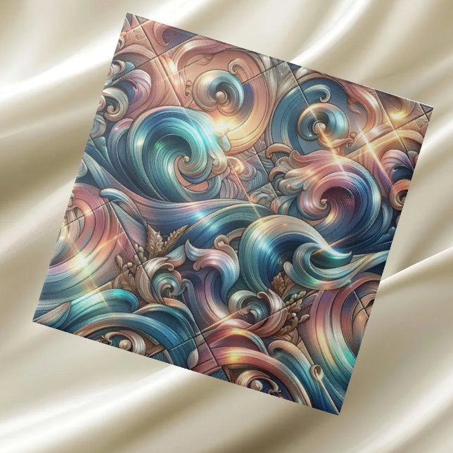 Azulejo Hogar de Lujo | Olas Oceánicas Costeras del Arcoír (Subido por el creador)