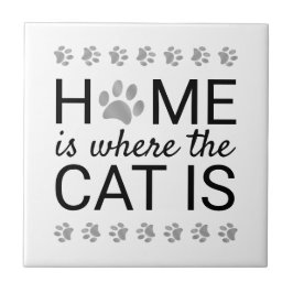 Azulejo Hogar Es Donde Está El Gato Huellas De Pezuñas De 