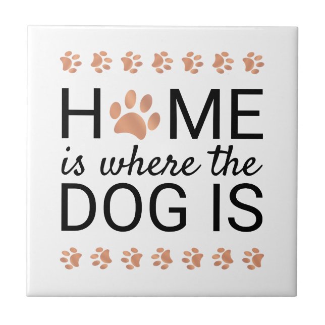 Azulejo Hogar Es Donde Está El Perro Estampados De Huellas (Frente)