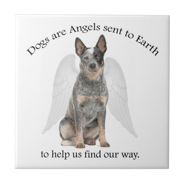 Azulejo Hogar Perro Angel Tile Coaster (Frente)