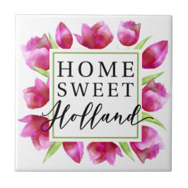 Azulejo Hogar Sweet Holland: Regalo de tulipanes rosados h