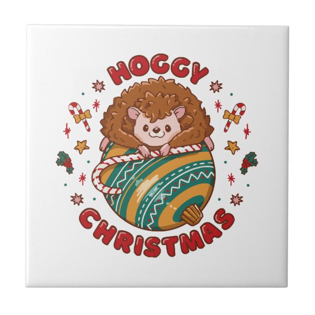 Azulejo Hoggy Navidades Hedgehog (Frente)