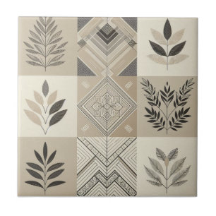 Azulejo Hoja de cosecha de avena geométrica