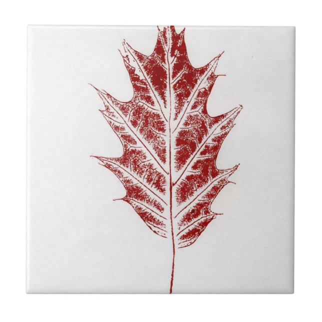 Azulejo Hoja de otoño roja pequeña (Frente)
