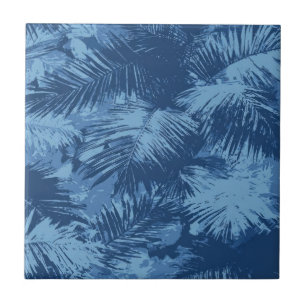 Azulejo Hoja de Palma Tropical Azul