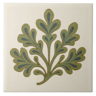 Azulejo Hoja de roble estilística de William De Morgan