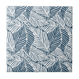 Azulejo Hojas azules y blancas