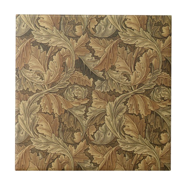 Azulejo Hojas de Acanthus por William Morris, textil antig (Frente)