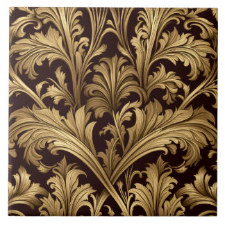 Azulejo Hojas de Acanthus (Tono de oro antiguo)
