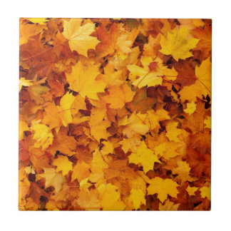Azulejo Hojas de arce amarillo otoñales