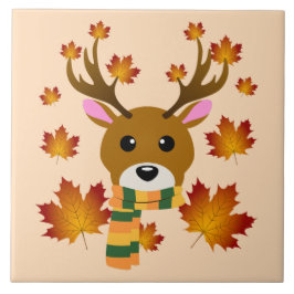 Azulejo Hojas de arce de ciervo de otoño