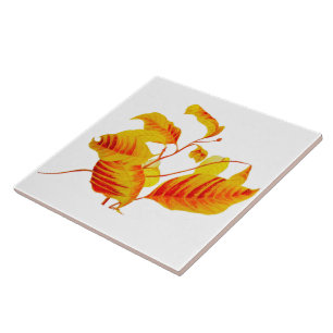 Azulejo Hojas de dogwood sobre mosaico cerámico