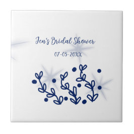 Azulejo Hojas de estrellas azules lujo real ducha de novia