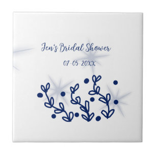 Azulejo Hojas de estrellas azules lujo real ducha de novia