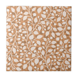 Azulejo Hojas de hoja elegante con cascada de hojas de fol