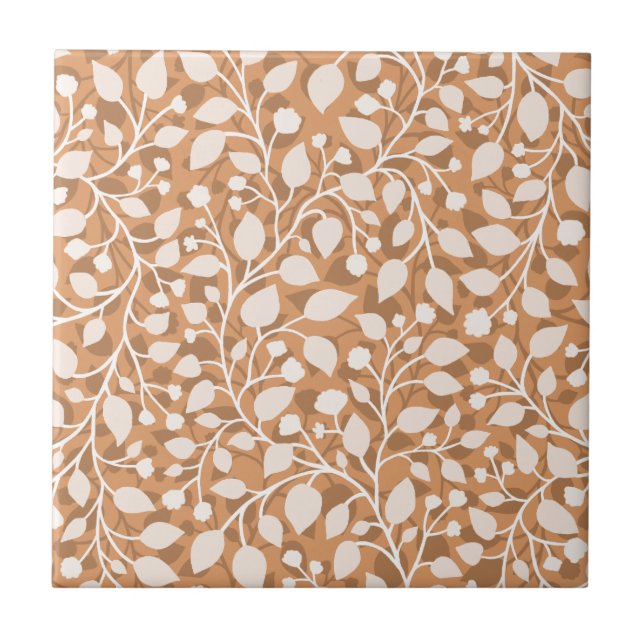 Azulejo Hojas de hoja elegante con cascada de hojas de fol (Frente)