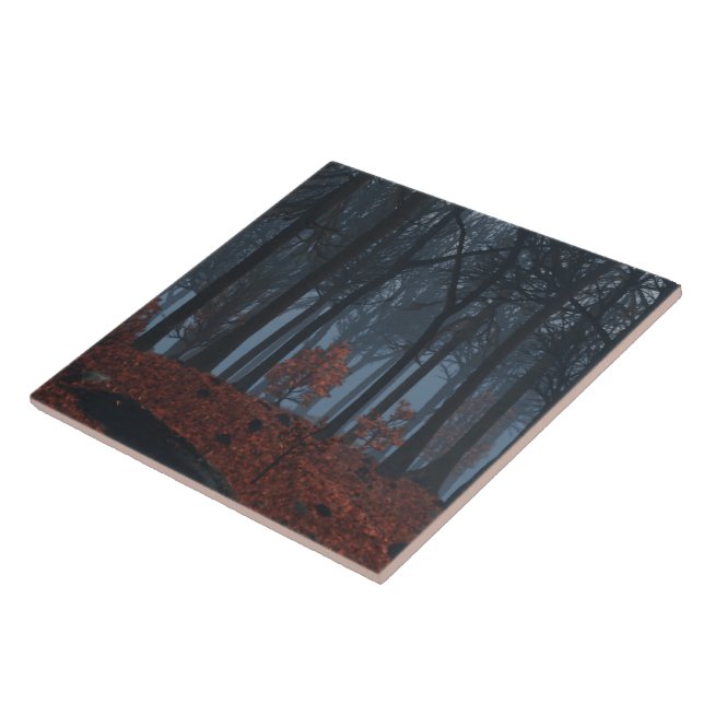 Azulejo Hojas de invierno Tile decorativo / Trivet (Lado)