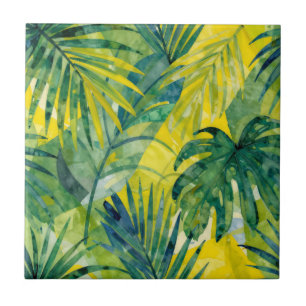 Azulejo Hojas de la jungla de Monstera de palma tropical