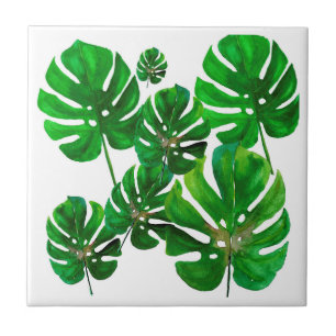Azulejo Hojas de monstera cerámica