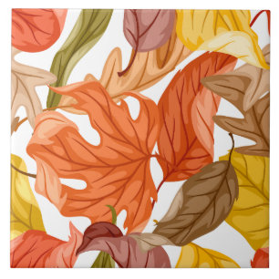 Azulejo Hojas de otoño color otoñal botánico estacional 