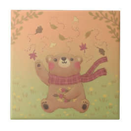 Azulejo Hojas de otoño de Teddy Bear
