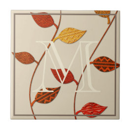 Azulejo Hojas de paleta de otoño añaden su mosaico de mono