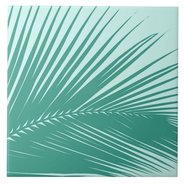 Azulejo Hojas de palma - Turquesa y agua (Frente)