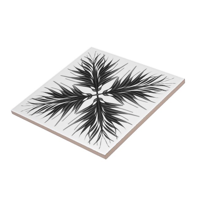 Azulejo Hojas De Pescado Textiles De Color Negro Y Gris Tr (Lado)