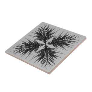 Azulejo Hojas de plumas texturizadas translúcidas negras y