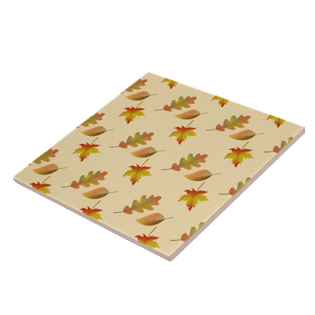 Azulejo Hojas de roble acogedoras de arce de otoño (Lado)
