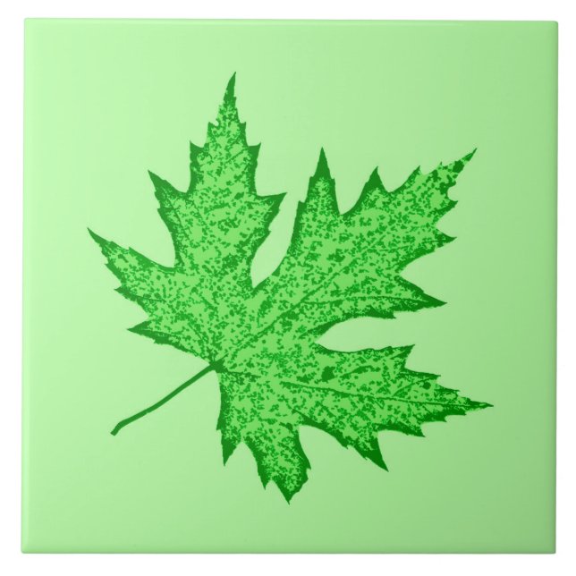 Azulejo Hojas de roble - tonos verdes (Frente)