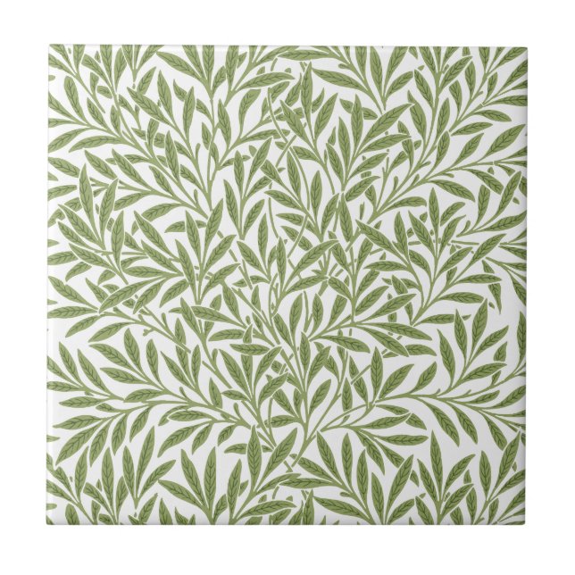 Azulejo Hojas de sauce victorianas antiguas de William Mor (Frente)