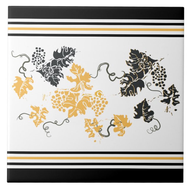 Azulejo Hojas de uva Cubierta cerámica (Frente)