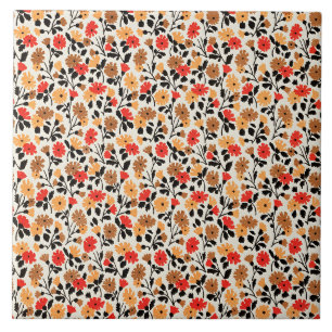 Azulejo Hojas finales de patrón floral de Arte