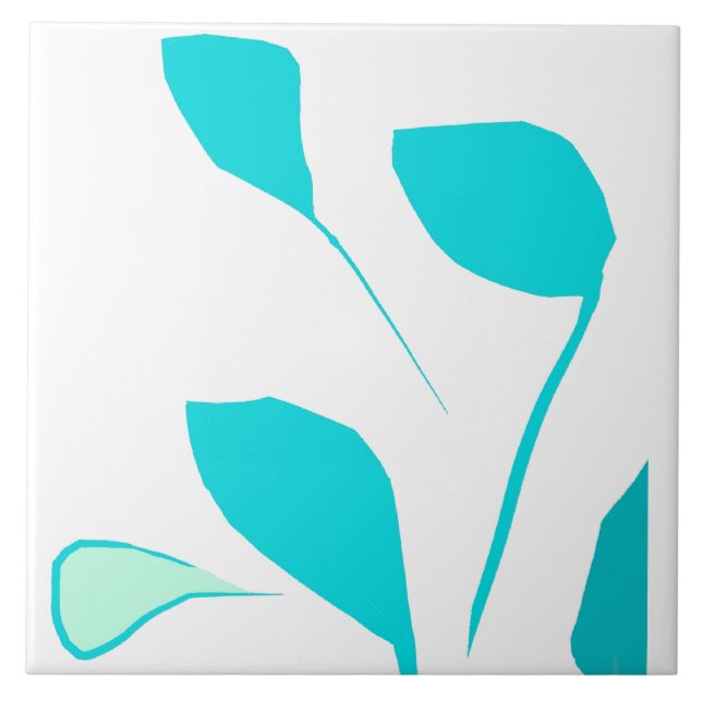 Azulejo Hojas fuertes de menta Tile cerámico (Frente)