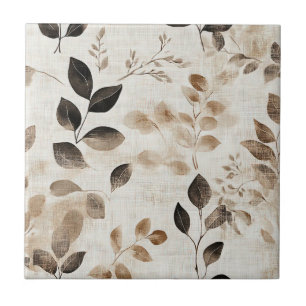 Azulejo Hojas Terrosas Prensadas con Encanto Atemporal