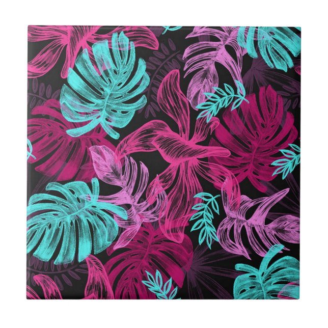 Azulejo Hojas tropicales (Frente)