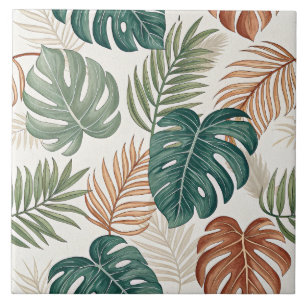 Azulejo Hojas Tropicales Boho