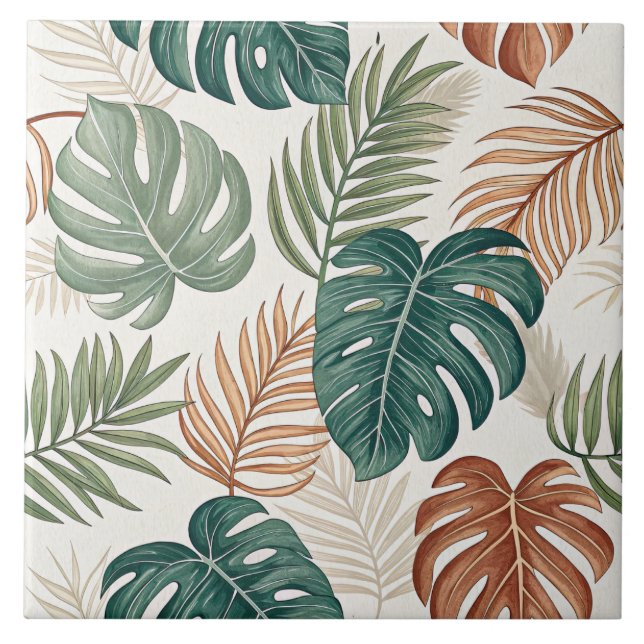 Azulejo Hojas Tropicales Boho  (Frente)