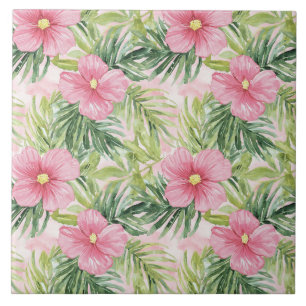 Azulejo Hojas tropicales de palma verde