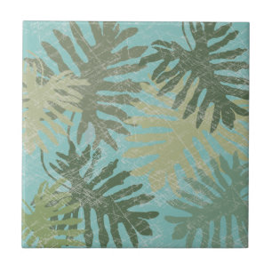 Azulejo Hojas tropicales desvanecidas