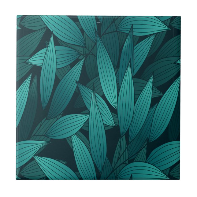 Azulejo Hojas tropicales gradiente (Frente)