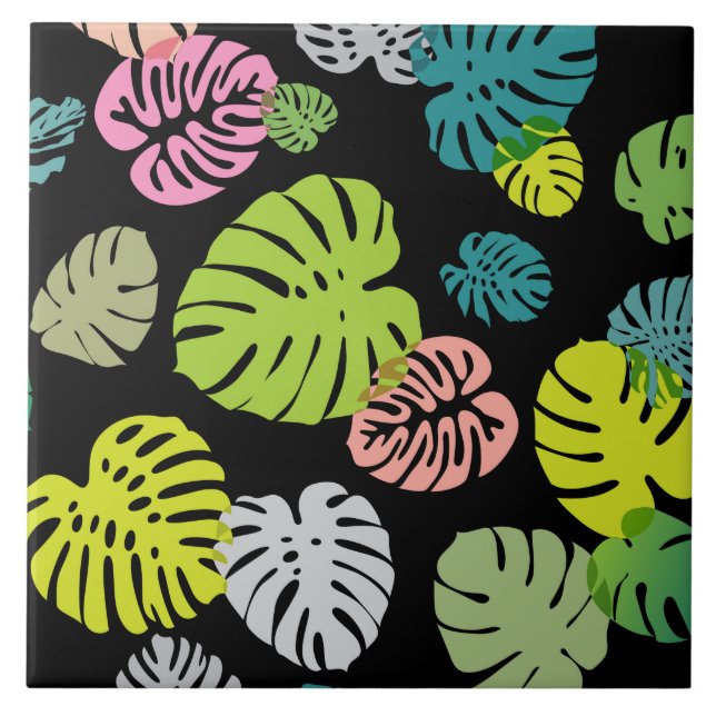 Azulejo Hojas Tropicales Multicolor 2 (Frente)