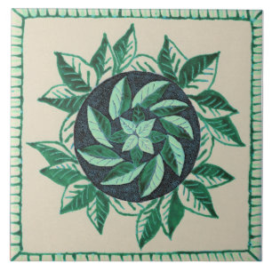 Azulejo Hojas verdes Tile cerámico