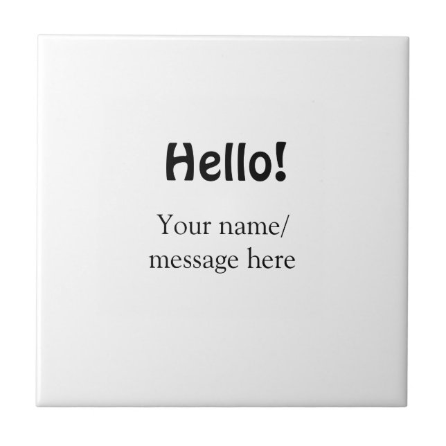 Azulejo Hola agregar mensaje de nombre simple mínimo tem d (Frente)