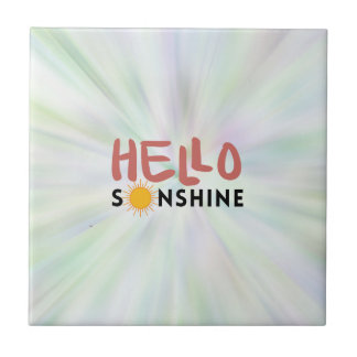 Azulejo Hola Sonshine, Sun Rays, vibraciones de verano